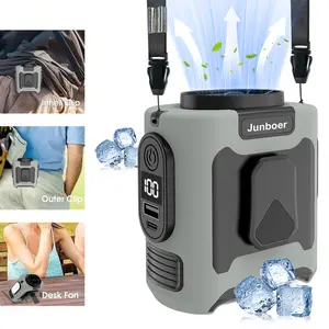 Newly Upgraded 3-in-1 Portable Waist Fan,Neck Fan,Power Bank,10000mAh,5 Speeds Strong Wind Power,Super Long Standby,Type-C Rechargeable Battery Powered Fan,Wearable Body Belt Fan, Fan For Work, Hiking, Fishing,Camping,Gifts for Summer Outdoor Workers