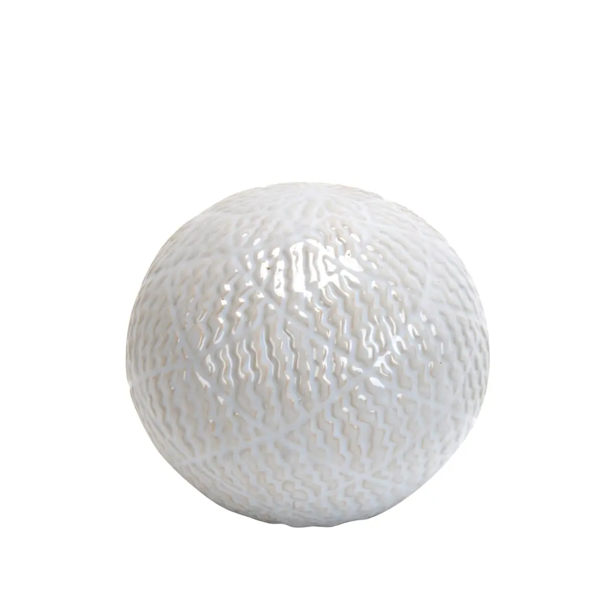 Jeco HD-HAVS036W 4.7 in. White Easy Clean Decorative Ceramic Spheres Set - Home Decor Ornaments for Shelf/Table, Home Office Decor
