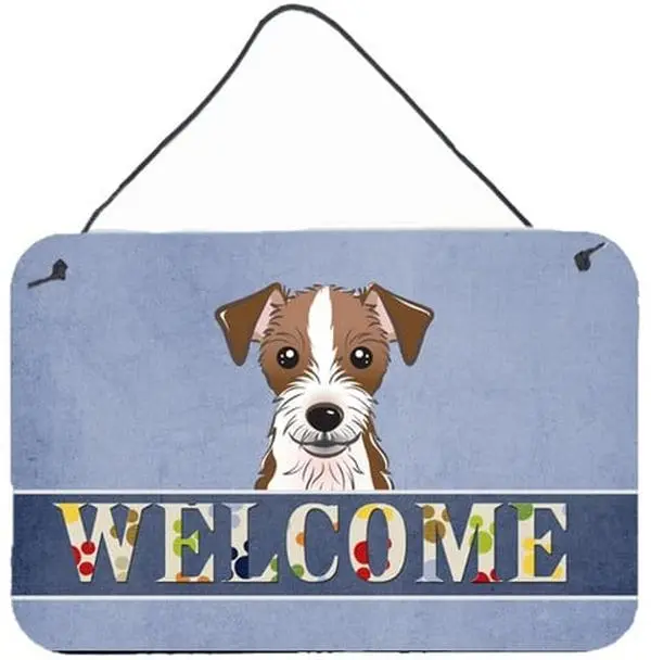 Jack Russell Terrier Hangable Aluminium Welcome Prints, Home Decor for Room Wall and Door Hanging, Bathroom Decor Ideas