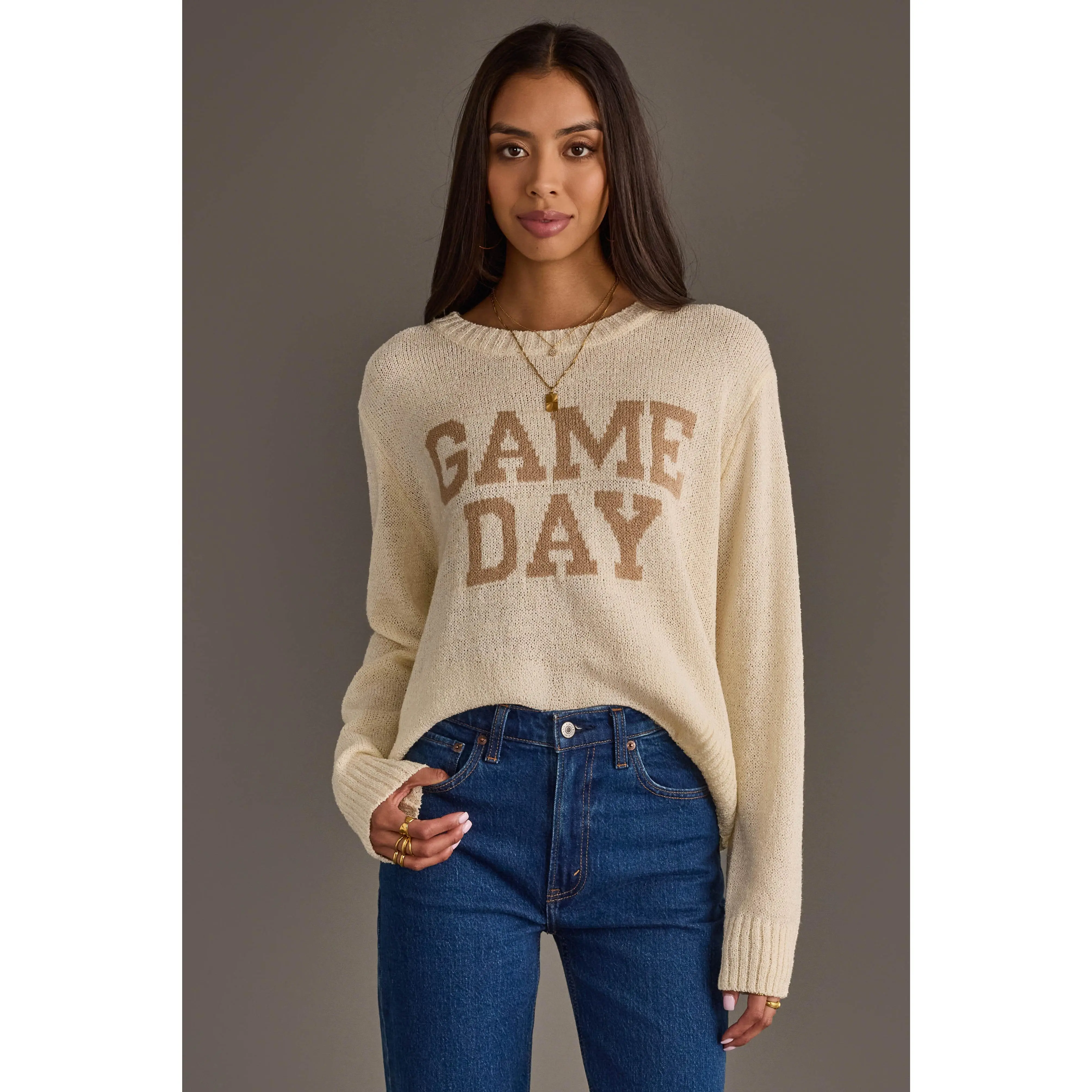 Ivory Game Day Lightweight Sweater