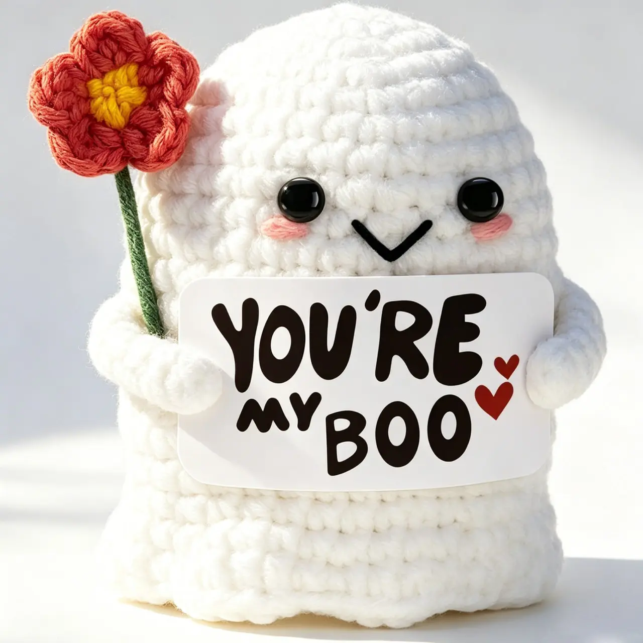 You're My Boo Crochet Ghost - Amigurumi, Adorable Halloween Gift for Couples, Perfect Anniversary Love Gift for Her & Him, Ideal for Valentine's Day, Birthday, & Mother's Day, Charming Keepsake for Boyfriend & Girlfriend