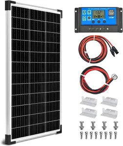 100W Solar Panel Kit 12V Monocrystalline w/ 20A Charge Controller – RV, Boat, Camping & Emergency Backup Power