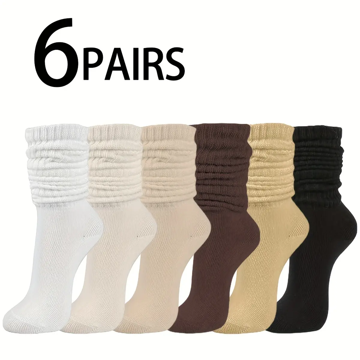 6 Pairs Women Slouch Socks Cotton Scrunch Socks Suitable for daily use 6 Pairs Women Slouch Socks Cotton Scrunch Socks Suitable for daily use