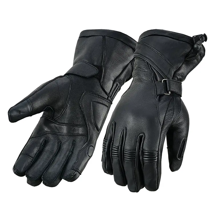 DANIEL SMART Men's Heritage Hide Deerskin Gauntlet, Motorcycle Protective Gloves