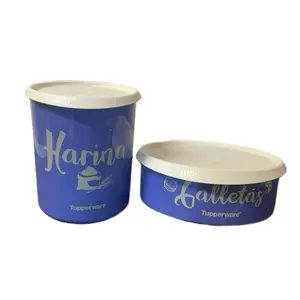Tupperware Harina & Galletas Magic Touch Containers - Blue Storage Jars with Secure Lids for Kitchen Organization