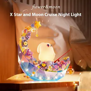 DIY Miniature Handmade Starry Night Mini Blocks Set, Viral TikTok Bedside Night Light Decor Gift Kit for Girls & Adults