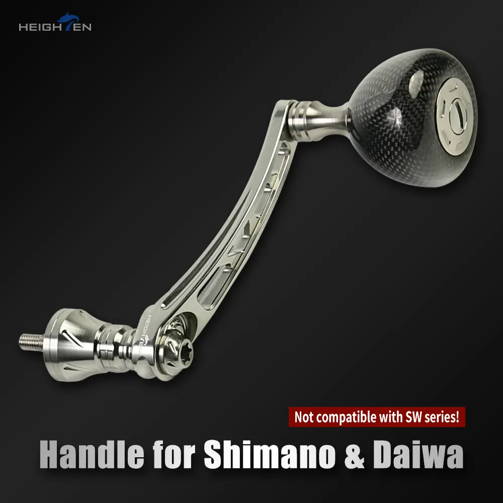 HEIGHTEN Spinning Reel Power Handle, 65mm & 70mm Carbon Knob Upgrade, Plug & Play, Compatible Fits for Shimano & Daiwa Reels, Spinning Reel 65Mm