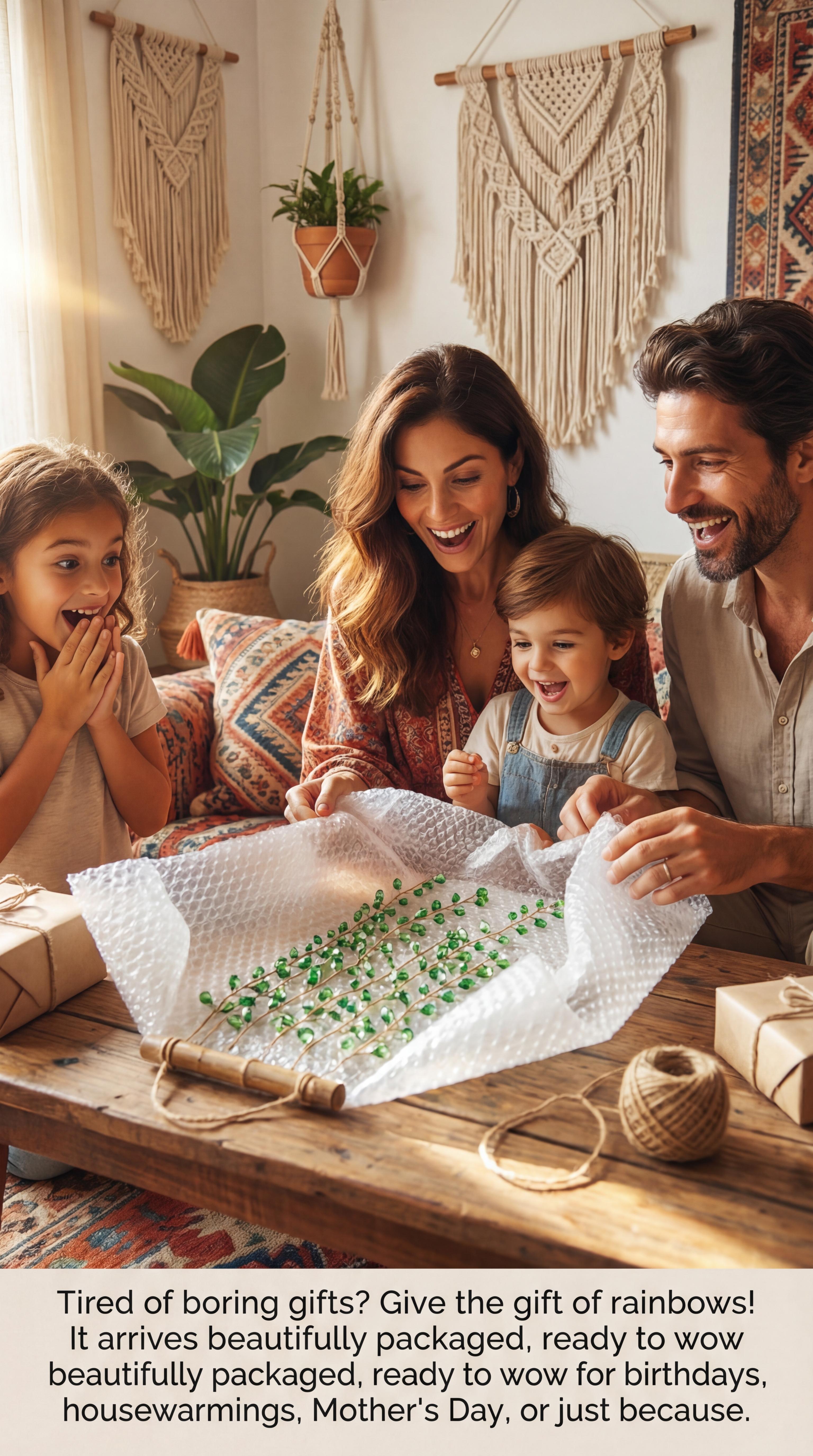 Green/crystal plant suncatcher – Handmade Bohemian Window Decor with Real Wood & Crystal Glass Beads, Rainbow Light Catcher for Home, Garden, suncatcher plant hanger， raised garden beds Gift Idea weeping willow tree Faux Ivy wall planter french doors