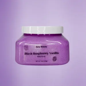 Black Raspberry Vanilla- Whipped Hydrating Shea Sugar Scrub Body Care Lightweight Smooth Moisture Skin Repair