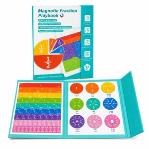 Magnetic Fraction Tiles Playbook – 102 Pcs Math Manipulatives with 51 Fraction Bars & 51 Fraction Circles, Hands-On Visual Learning for Decimals & Percentages, Sticks to Whiteboards & Fridges, Ages 8+