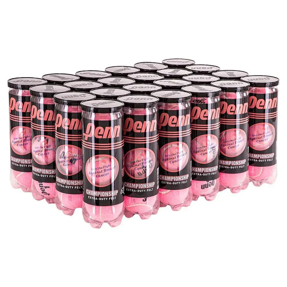Extra-Duty Felt Championship Pink Tennis Ball Case (24 Cans Total) - Ideal for Valentine's Day, Mother's Day, Holidays, Birthdays, Breast Cancer Support & Awareness, Gifting to Friends & Family, Sports & Outdoor Use