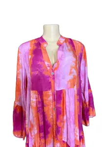 Italian Dress Orange Fusion Fushia Casual Dress Caribbean Style Dress V-Neck Sweet Maxi Womenswear Boho Chic Outfit Clothes