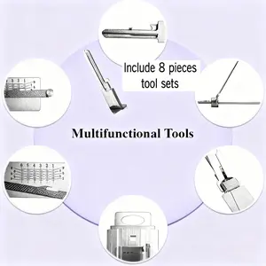 SS001 2-in-1 Hex Key, Manual Tool Set, Stainless Steel Precision Hook Decoder Easy Operation  Stainless Steel Key Decoder - Halloween Precision Hook Hand Tool, O-ring Pickup Maintenance Repair Kit