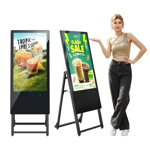 MWE 32 Inch Digital Signage Display, Portable LCD Digital Kiosk, Advertising Display Poster, Android Kiosk with Auto Media Player, HDMI/USB