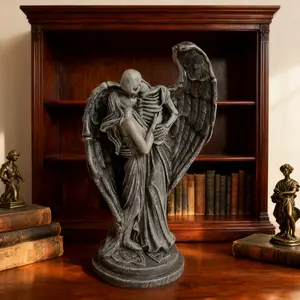 New Halloween Resin Statue Fallen Angel Death Kiss Halloween Party Decoration Ornament Decorative Sculptures