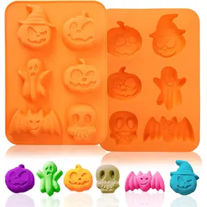 Pumpkin  Mold Bat Skull Ghost Shape DIY Mold for  Fondant Cookies and Candles Soap Molds  Baking Mold