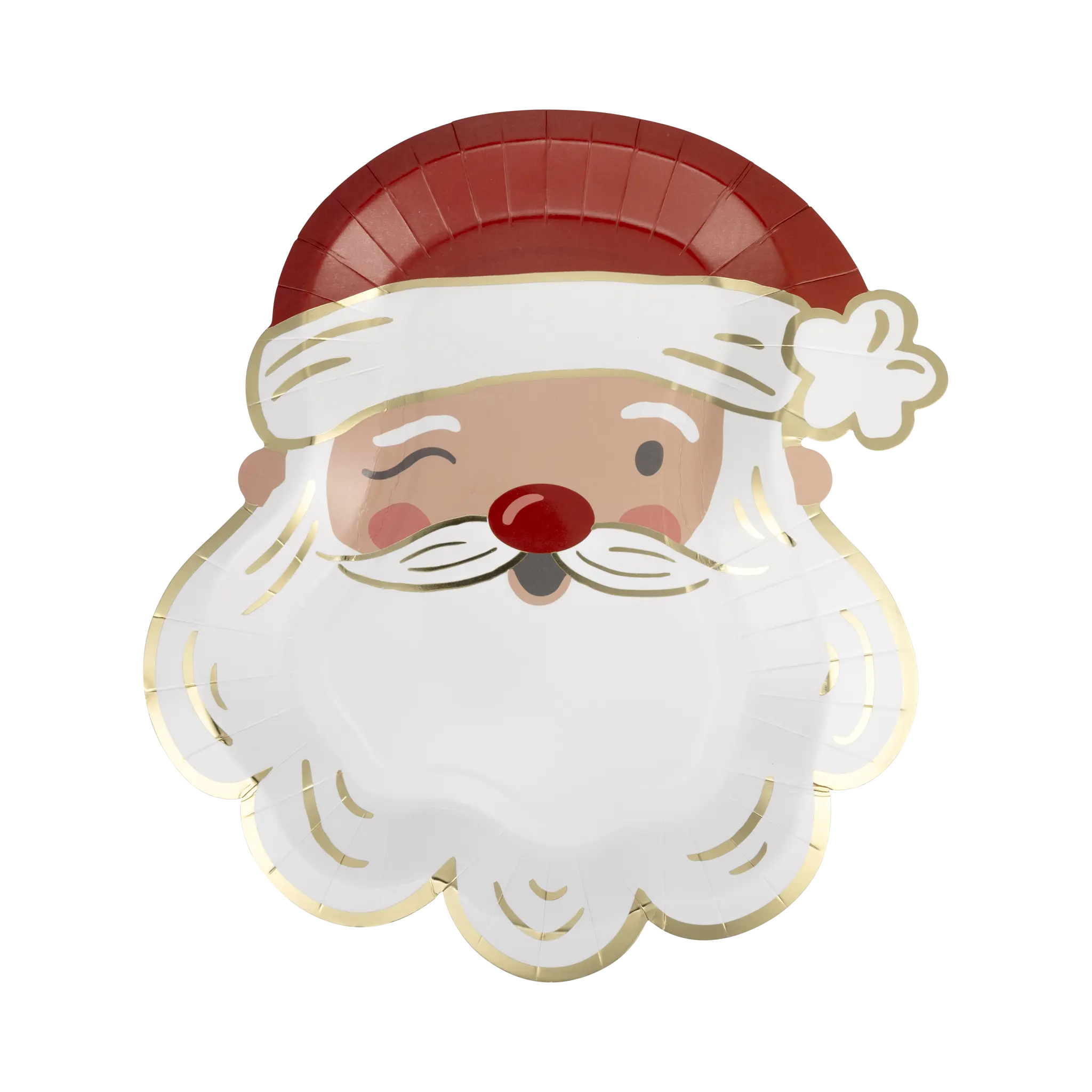 Santa Face Shaped Paper Plate