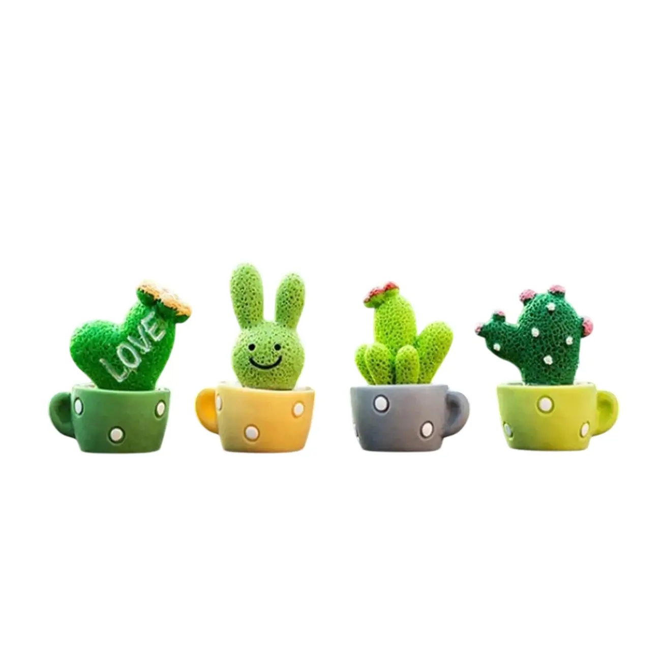 Cactus Resin Decor Set, Mini Stylish Ornament, Multi Purpose Accessory With Unique Appearance, Delicate Adornment for Car Dashboard, Household Space And Office Desktop Layout,summervibes
