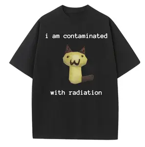 I Am Contaminated With Radiation Funny Shirt Cat Streetwear Unisex