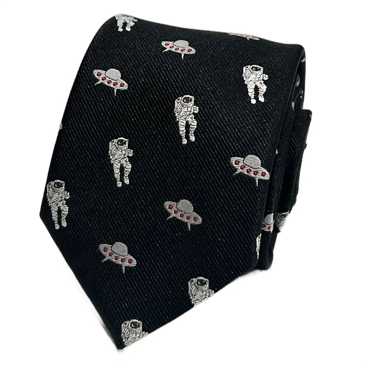 MENDEPOT Astronaut UFO Necktie Men Space Tie UFO Fan Tie Gift