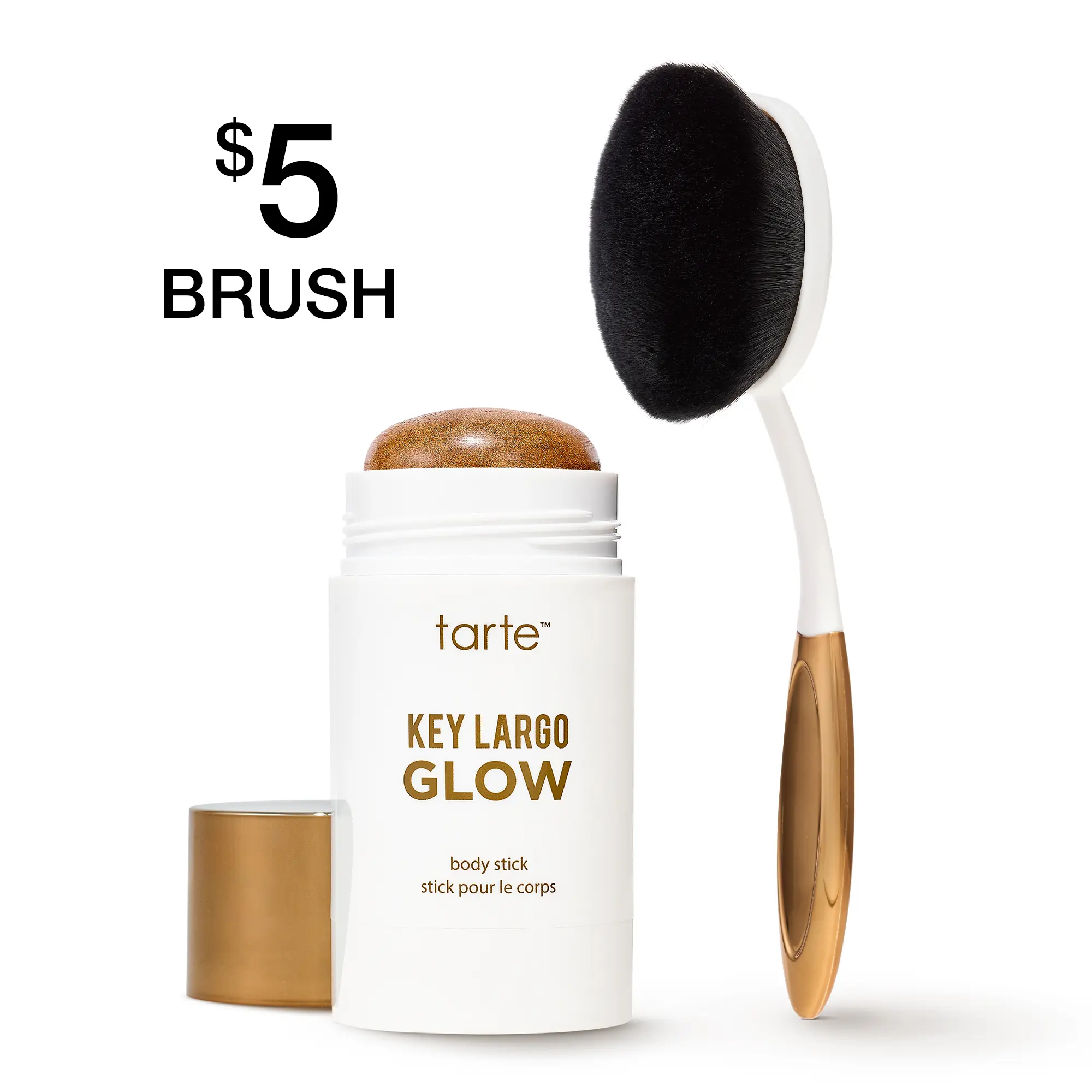 tarte Key Largo GLOW bronzing body stick & brush - - sunkissed glow body makeup & smoothing body brush tarte Key Largo GLOW bronzing body stick & brush - - sunkissed glow body makeup & smoothing body brush
