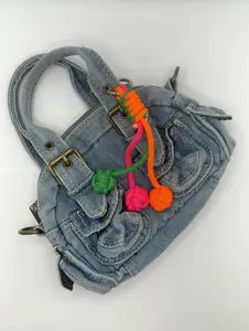 Paracord Bag Charm with Monkey Fist Knots – Colorful Purse Accessory –  4 Color Options
