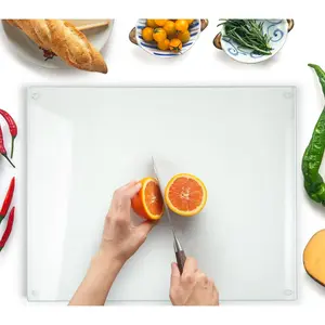 Glass  Board 20"x16": Tempered Glass Kitchen Counter Protector - Durable- Scratch-Resistant, Heat-Proof - Clear Design