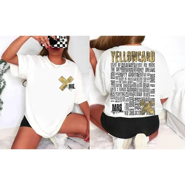 unisex size Yellowcard tshirt music graphic shirt sweatshirt