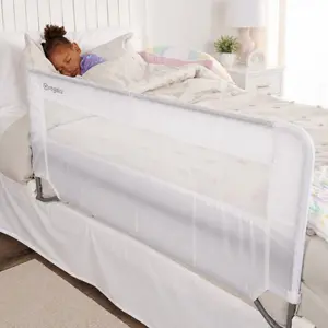 Swing Down Toddler Bed Rail Guard, NO Tools Required, with Patented Gap Guard, Fits Twin, Full & Queen Beds, Bed Safety Rail for Kids, 43” Long
