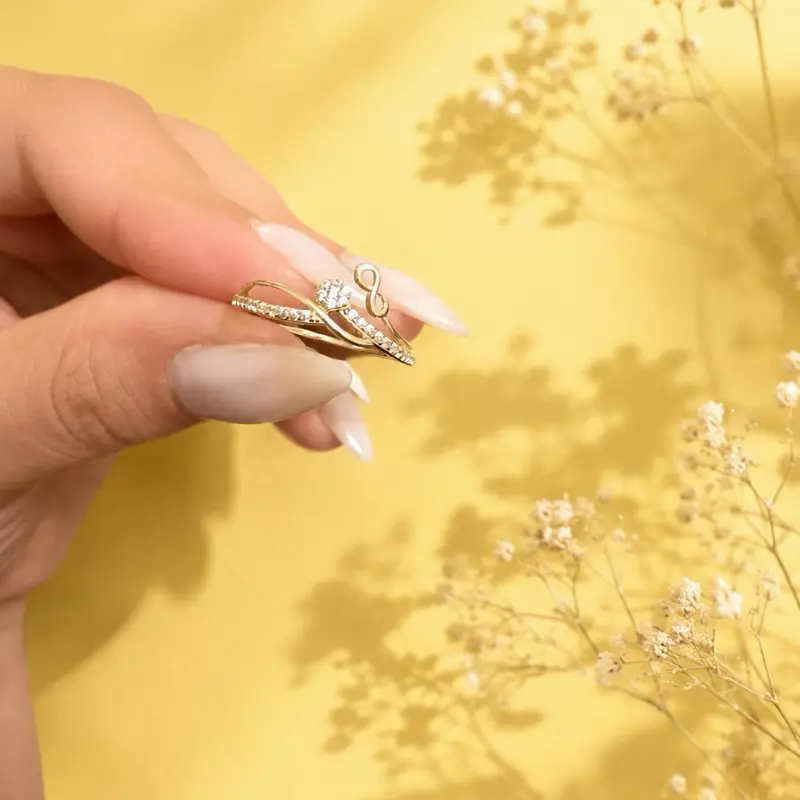 Anillo de oro 10k joyería italiana