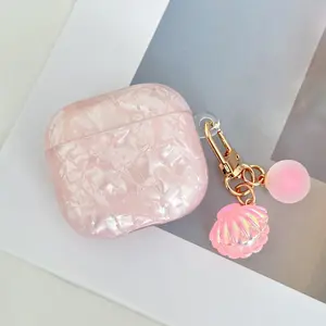 DO AS YOU WISH Cute Shell Design Earphone Case with Keychain, Earphones Protective Cover, Earbuds Case Compatible with AirPods 4, Accessories, Earbud Sleeve
