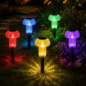 【Cozy-Pavilion】 Colorful Solar Garden Lights Outdoor, Waterproof Yard Lights for Patio, Walkway, Lawn & Holiday Decor