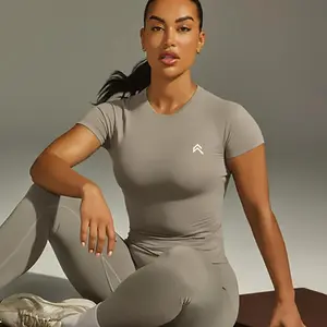 Oner Women's Short Sleeve Sport Tshirt High Elasticity Quick Dry Yoga Top for Gym Running Fitness Activities