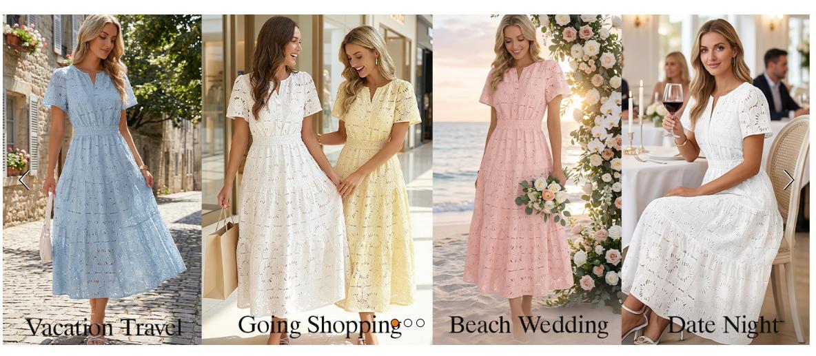 MEROKEETY Women's Spring Summer Floral Maxi Dress 2026 Boho Eyelet Hollow Out Lace Short Sleeve A Line Tiered Flowy Dresses MEROKEETY Women's Spring Summer Floral Maxi Dress 2026 Boho Eyelet Hollow Out Lace Short Sleeve A Line Tiered Flowy Dresses