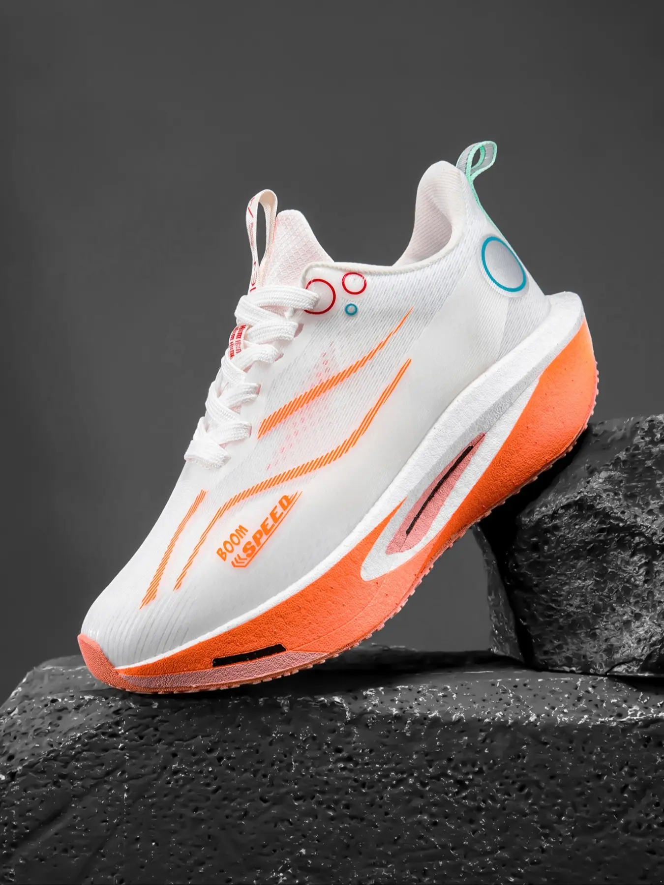 Unisex Colorblock Sporty Athletic Running Shoes, Sports Running Shoes, Carbon Board Shock Absorption, Anti-Slip Durable, Lightweight Comfortable, Ombre Pattern, All Seasons, Running Sneakers
