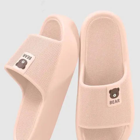 Women's & Men's Summer Casual Home Slippers, Thick Sole, Comfortable, Couple Style, Lightweight and Durable, Toe-Exposed, EVA Material, Non-Slip Slippers, Textured Slide, Mellow Slides, Open Toed Slippers
