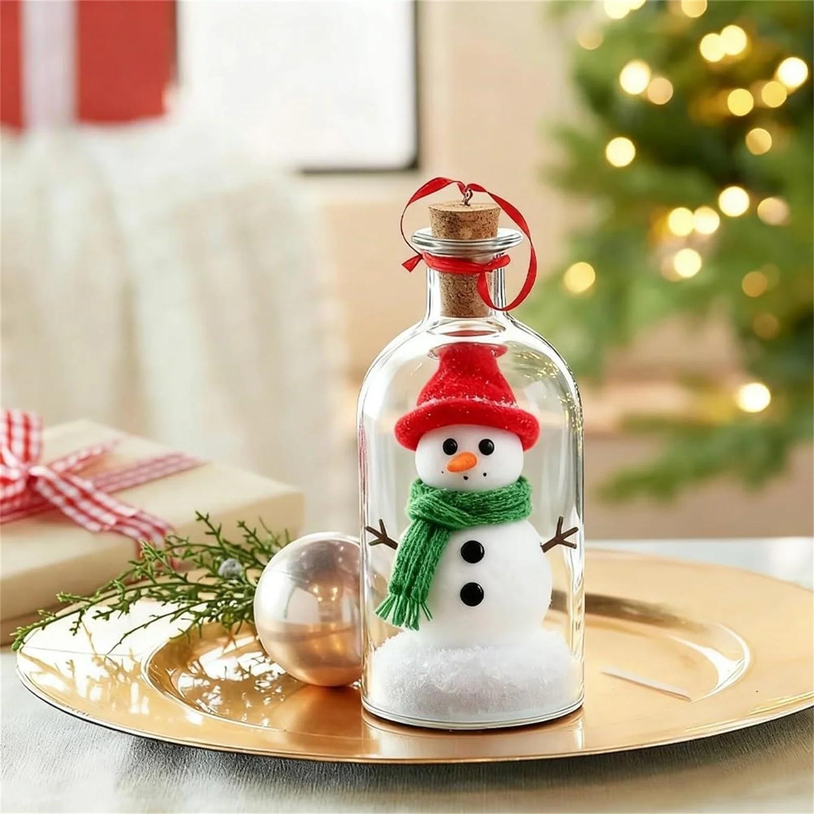 Snowman Voice Recording Decor 2.67"x7.87" Glass Keepsake, Festive Mantel/Shelf Ornament, Unique Holiday Gift for Friends & Colleagues