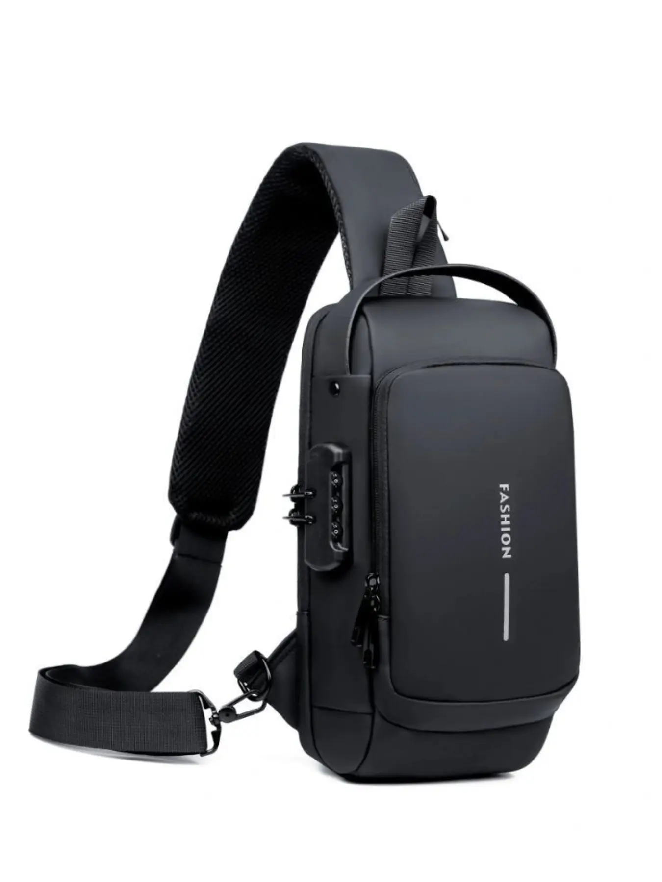 Men's Crossbody Shoulder Bag, Multi-Functional Chest Sling Bag with Password Lock, Water-Resistant, Adjustable Strap, Multifunctional Sling Bag, Zippered Sling Bag, Casual Crossbody Bags, Crossbody Chest Pack