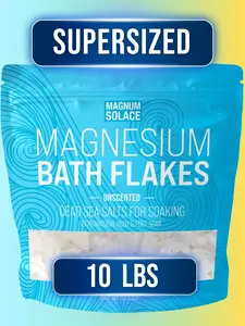 Magnesium Bath Flakes - Magnesium Chloride Flakes - Dead Sea Salts for Soaking, Unscented 10 LBS