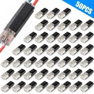 50pcs Double-Wire Cable Plug-in Snap Connector Connections Clamp With Locking Buckle Fast Connect Low Voltage Wire Connectors