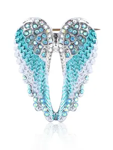 Angel Wing Design Brooch Clip, Fashionable Rhinestone Decorated Brooch for Women & Girls, Trendy All-match & Exquisite Brooch for Birthday Gift, Jewelry, Durable Metal Pins