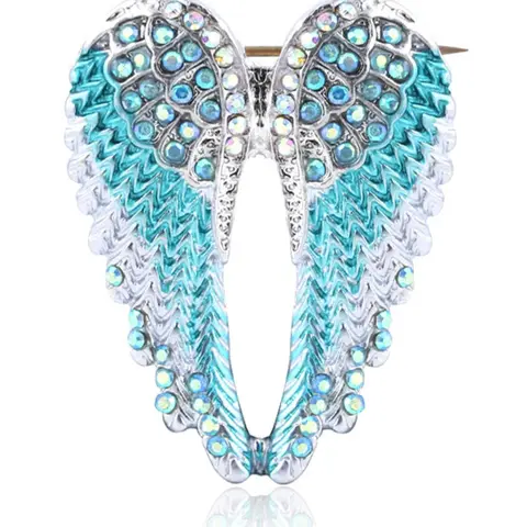 Angel Wing Design Brooch Clip, Fashionable Rhinestone Decorated Brooch for Women & Girls, Trendy All-match & Exquisite Brooch for Birthday Gift, Jewelry, Durable Metal Pins, Fashion Accessory, Jewellery