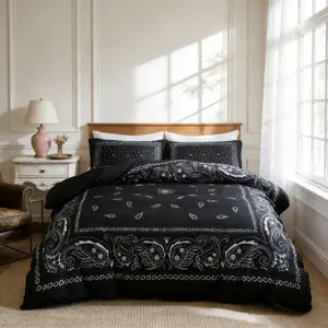 Paisley Bedding Set, 3 Piece Sheet Set (1 Duvet Cover + 2 Pillowcases), Soft Comfortable, Suitable for Bedroom, All Seasons Valentine's Day Gift, Soft Bedding Sets