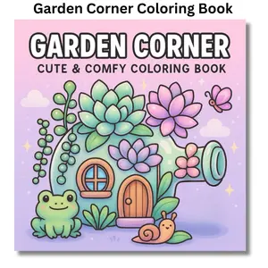 Garden Corner: Cute & Comfy Coloring Book Featuring friendly plants, adorable critters, and whimsical garden scenes