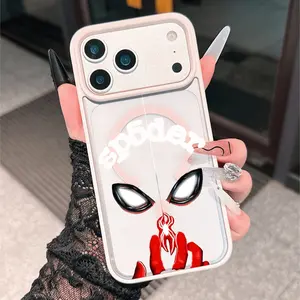 Spider-Man Tpu Shockproof Phone Case, Magnetic Charging, Thick Anti-Drop Cover for iPhone 11-16 Series, Creative Design