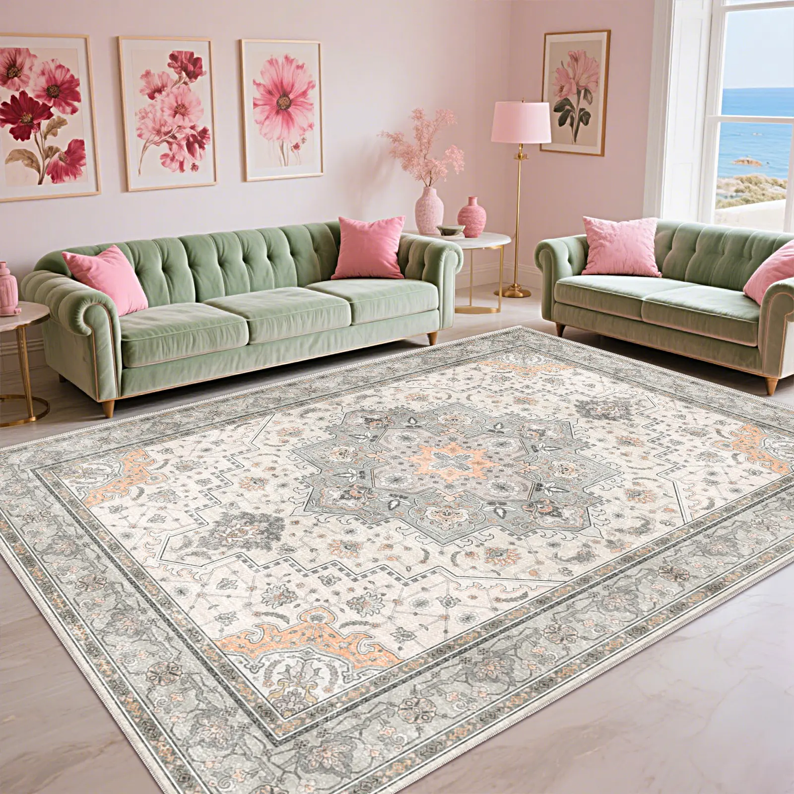 JAKOLIVE Eye-Catching Artistic Abstract Area Rug for Living Room, Bohemian Taupe Tapestry Floor Carpet with Versatile Home Decor, Machine Washable, Suitable for Living Room, Bedroom, Hall, Bathroom, Kitchen, Laundry Room