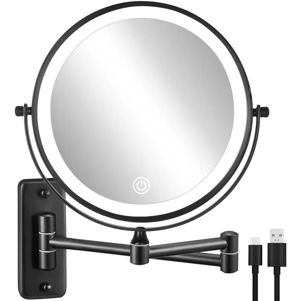 Rechargeable Wall Mounted Lighted Makeup Mirror DECLUTTR
