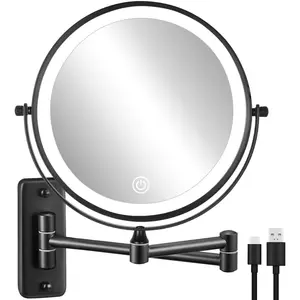 Rechargeable Wall Mounted Lighted Makeup Mirror DECLUTTR