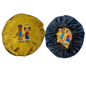 Gifted Cosmetics Soft Silk Reversible 2-Tone Bonnet for Kids with Adjustable String