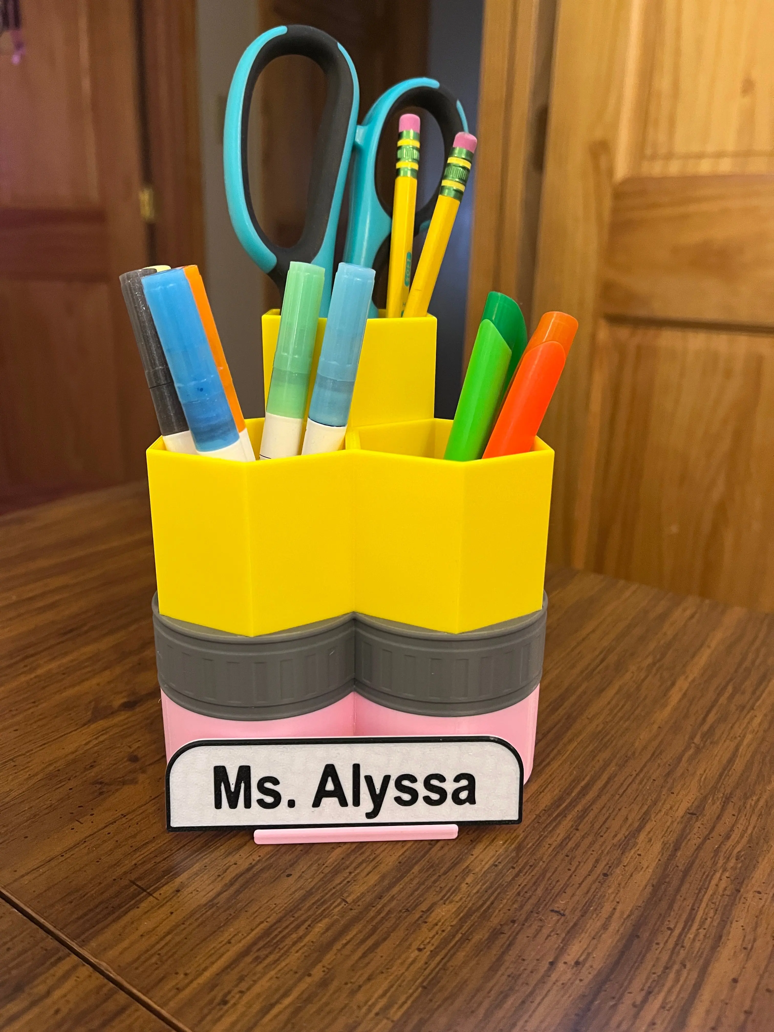 Personalized Teacher Desk Organizer | 3D Printed Pencil & Marker Holder | Classroom Desk Caddy | Teacher Appreciation Gift | Back to School